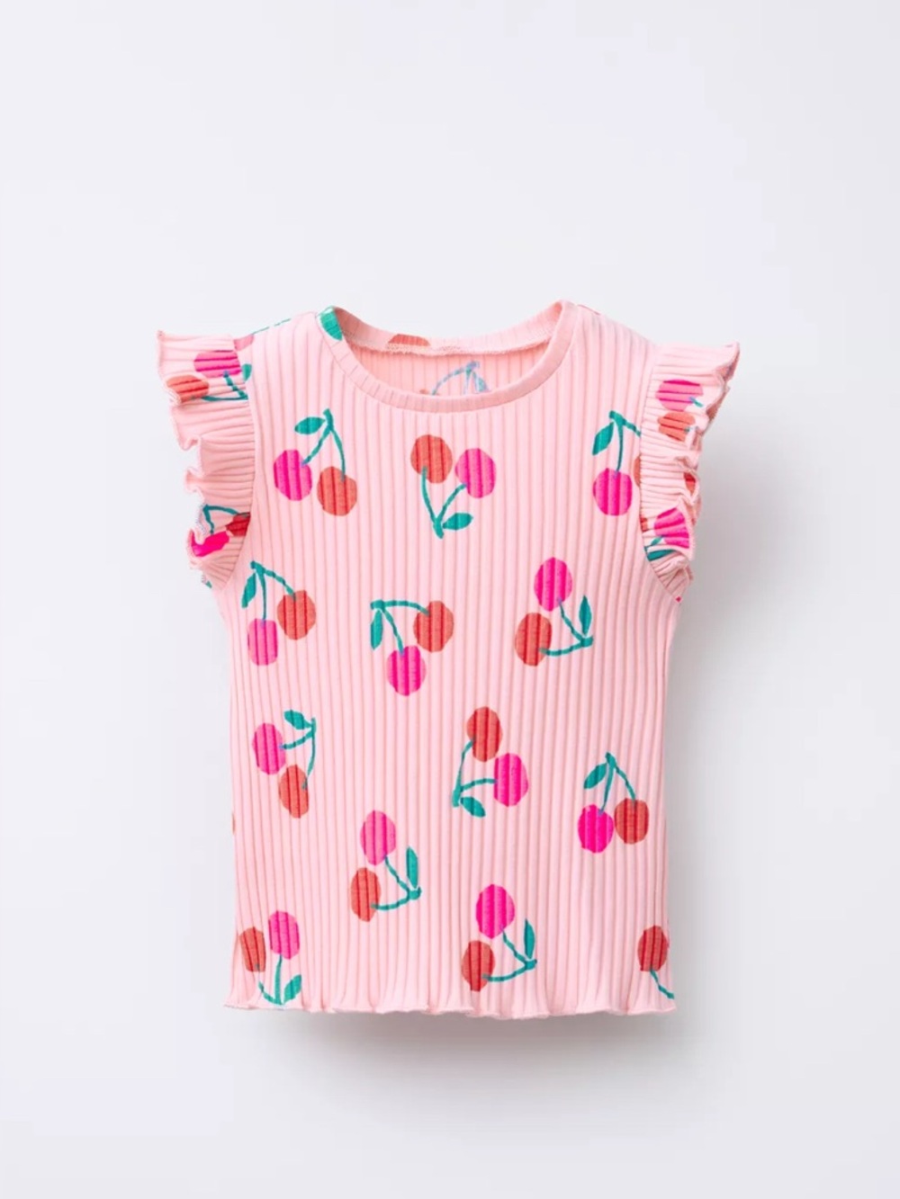 Zara ribbed cherry shirt